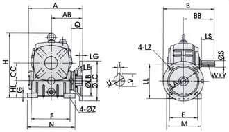 DA Series Single Standard Worm Gear Reducer WPDA 4 Worm Gear