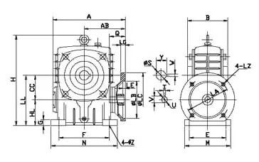 ep DKA Series Single Standard Worm Gear Reducer 2 1 1